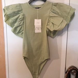 Zara green body suit